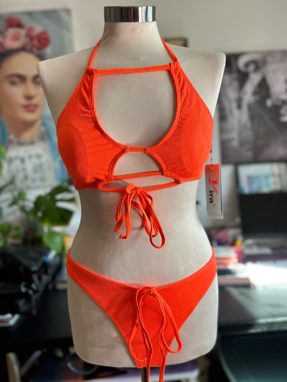 Yira Neon Orange 2 piece bikini size Large